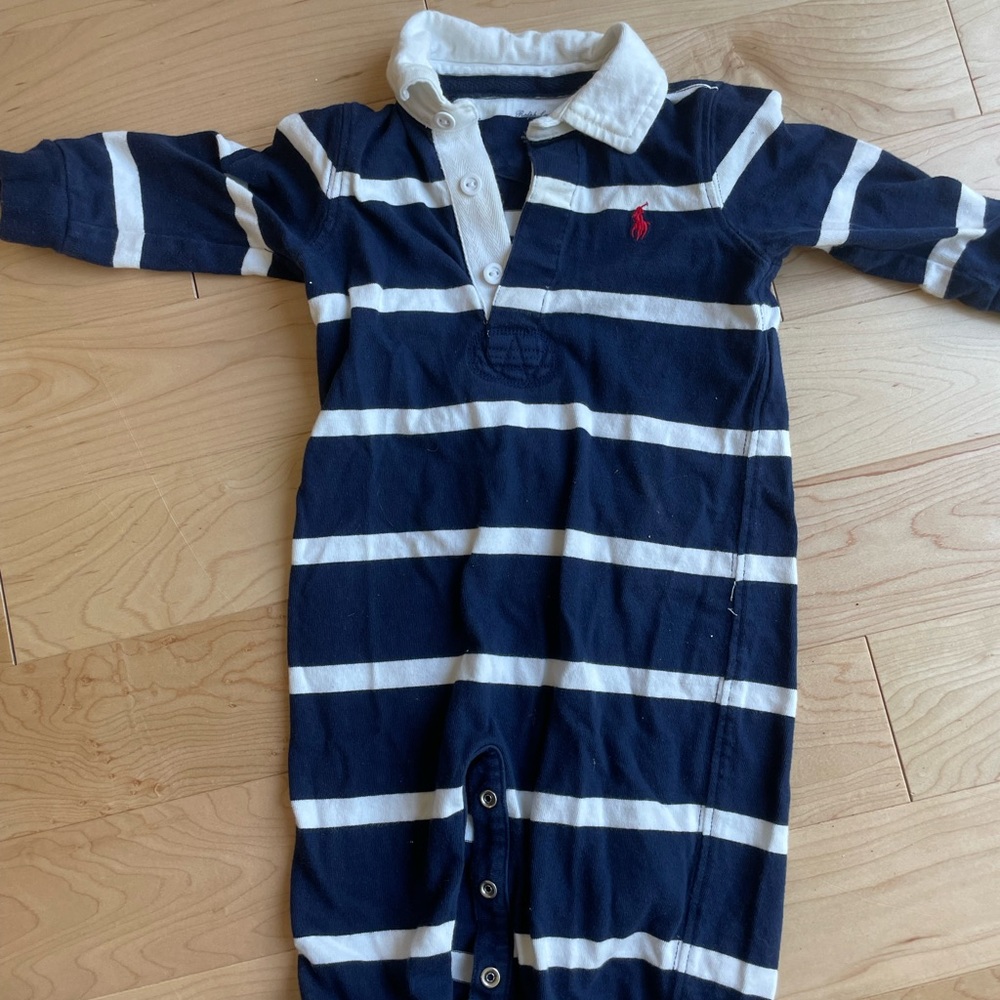 Polo long sleeve romper